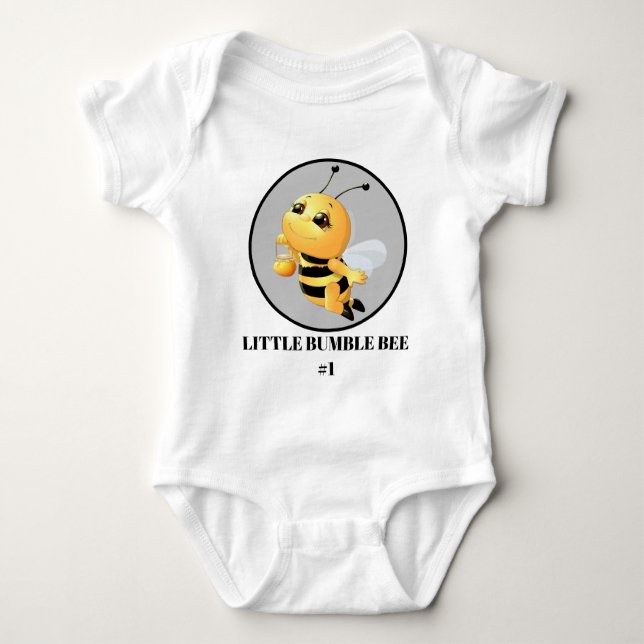 Cute Multi babies add number bumble bee Baby Bodysuit (Front)