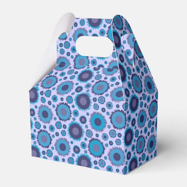 Cute multi blue colours suns patterns favour box (Front Side)