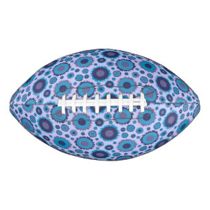 Cute multi blue colours suns patterns football