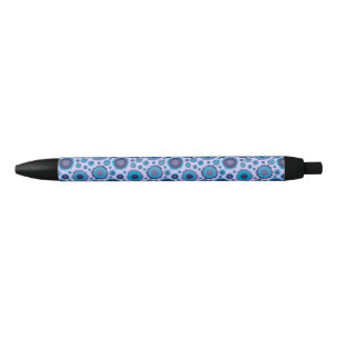 Cute multi blue colours suns patterns ink pen