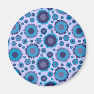 Cute multi blue colours suns patterns magnet