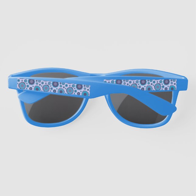 Cute multi blue colours suns patterns sunglasses (Back)