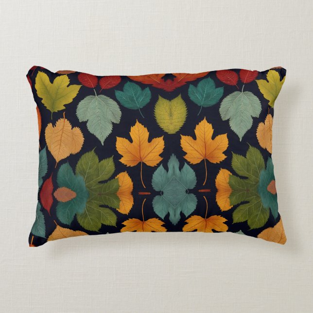 Cute multi colored Leaf's Decorative Cushion (Front)