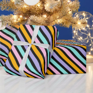 Cute Multi Colour Striped Pattern         Wrapping Paper