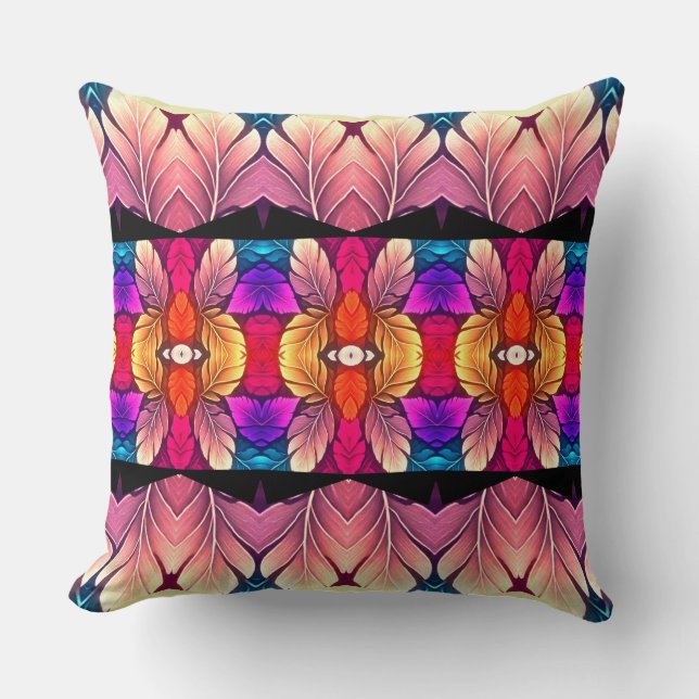 Cute multicolor all over fabric print pattern cushion (Front)