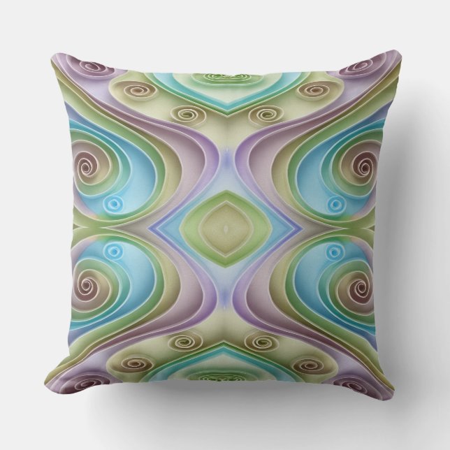 Cute multicolor all over fabric print pattern thro cushion (Front)