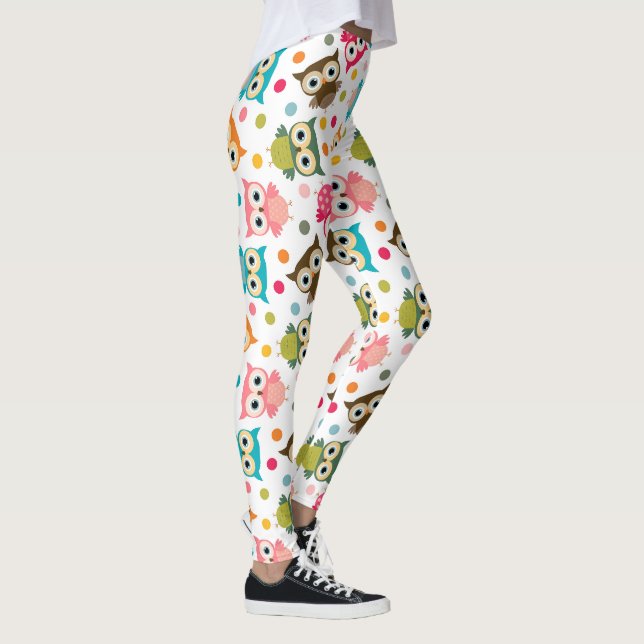 Cute multicolor owl pattern leggings (Right)