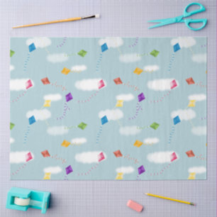 Cute Multicolored Flying Kites Kids Pattern Tissue Paper