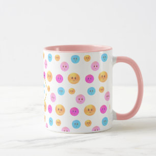 Cute Multicolored Happy Faces Mug