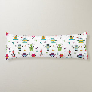 Cute Multicolored Robots Kids Robot Pattern Body Cushion