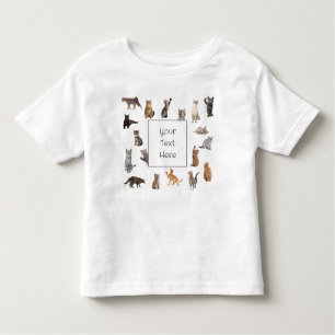 Cute Multiple Kitten Cats Adorable Custom Text Toddler T-Shirt