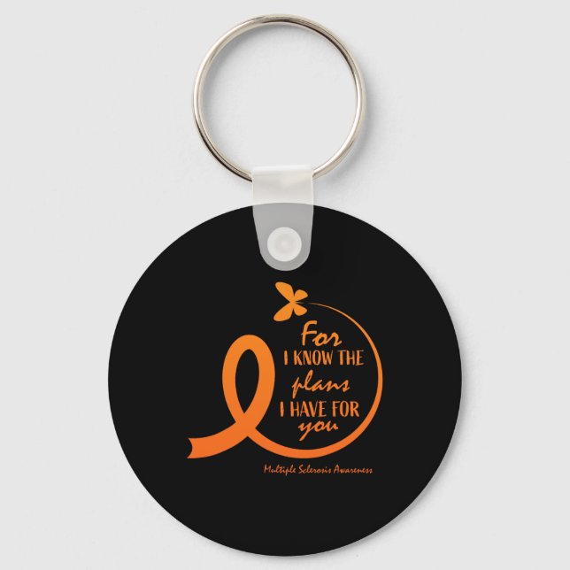 Cute Multiple Sclerosis Awareness Gift Christian B Key Ring (Front)