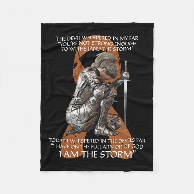 Cute Multiple Sclerosis Women Gifts Orange Awarene Fleece Blanket (Front)