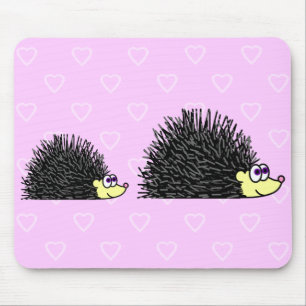 Cute Mum and Baby Hedgehog Mousepad