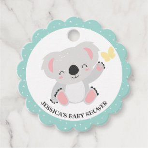 Cute Mum and Baby Koala Top Koality Baby Shower Favour Tags