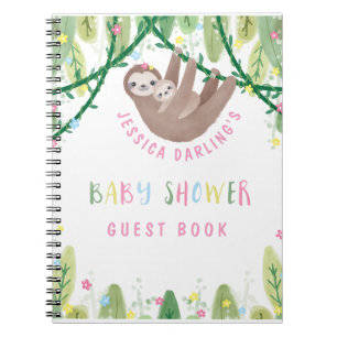 Cute Mum and Baby Sloth Guest Book