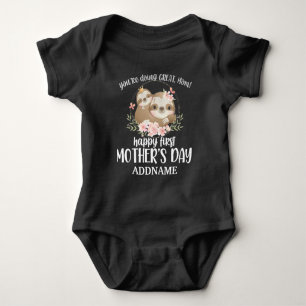 Cute Mum and Baby Sloths - Happy 1st Mothers Day Bodysuit