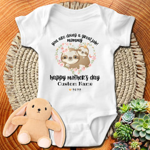 Cute Mum and Baby Sloths Happy Mother’s Day  Bodysuit