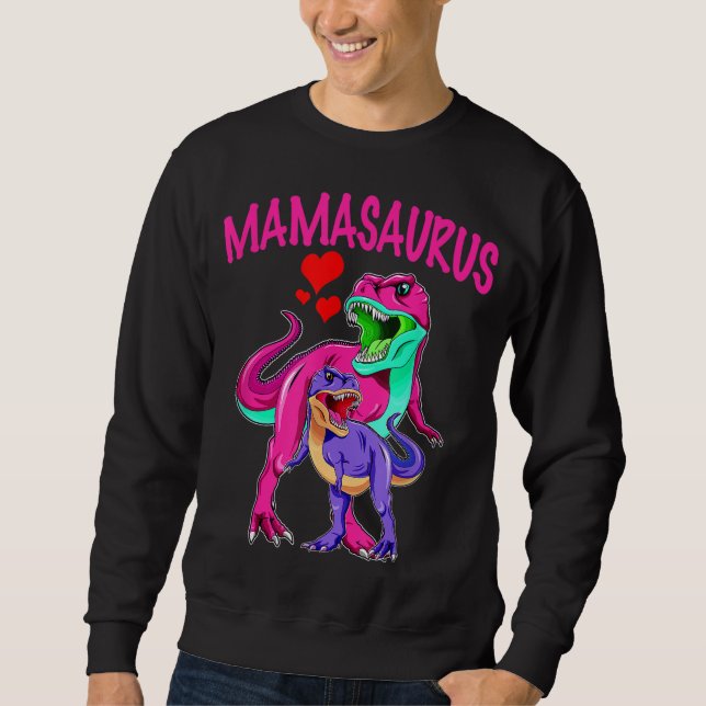 Cute Mum and Child T-Rex Dinosaur Sweatshirt (Front)