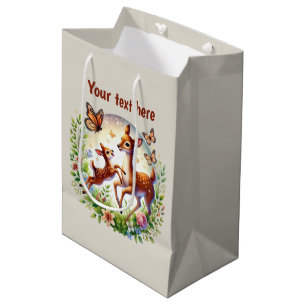 Cute Mum baby customisable deer Medium Gift Bag