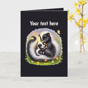 Cute Mum baby customisable skunk  Card