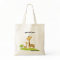 Cute Mum & Baby Giraffe Green & Yellow Canvas Bag