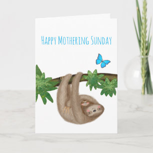 Cute mum & baby sloth Mothering Sunday card