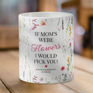 Cute Mum Coffee Mug with Watercolor Flowers