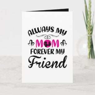 Cute Mum Friend word art add inside text Card