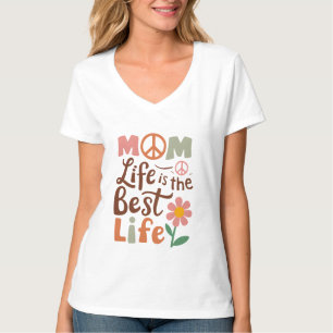 Cute Mum life best life word art  T-Shirt