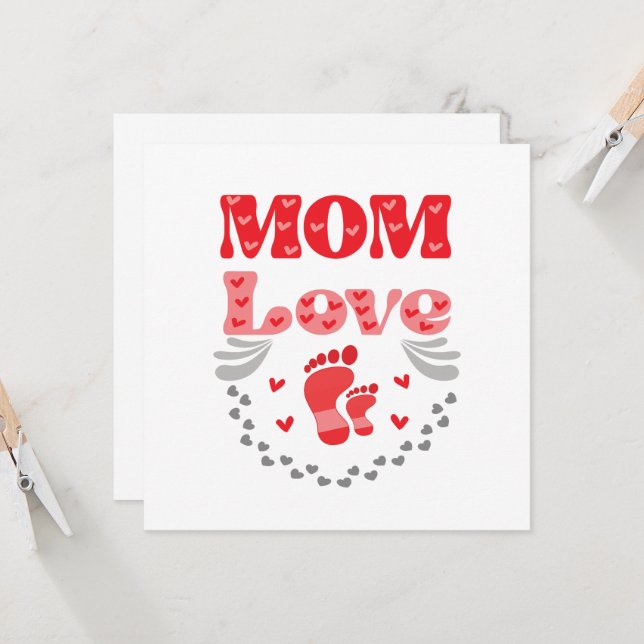 Cute Mum Love Invitation (Front/Back In Situ)