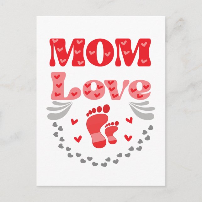 Cute Mum Love Postcard (Front)