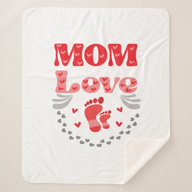 Cute Mum Love Sherpa Blanket (Front)