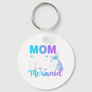 Cute Mum Of The Birthday Mermaid Family Matching P Key Ring