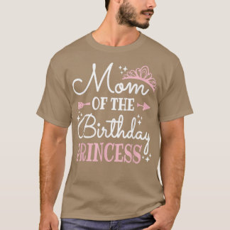 Cute Mum Of The Birthday Princess Funny Mummy Moth T-Shirt