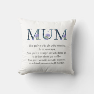 Cute MUM Poem Floral  Cushion