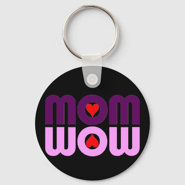 Cute Mum reflection with hearts Key Ring (Front)