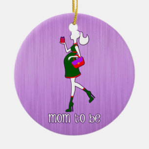 Cute Mum To Be Maternity Personalised Dated Ceramic Tree Decoration