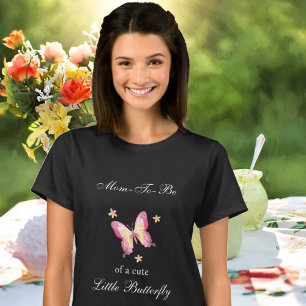 Cute Mum To Be Pink Little Butterfly T-Shirt