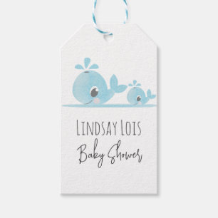 Cute Mum Whale Baby Whale Baby Shower  Gift Tags