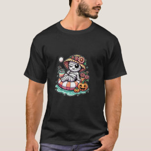 Cute Mummie Summer Flowers Pumpkin Pool Float Funn T-Shirt