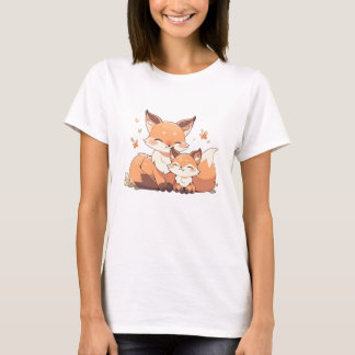 Cute mummy and baby fox T-Shirt