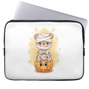 Cute Mummy Bear Halloween Laptop Sleeve
