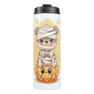 Cute Mummy Bear Halloween Thermal Tumbler