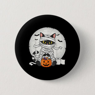 Cute Mummy Black Cat Halloween Costume Funny Trick 6 Cm Round Badge