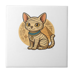 Cute Mummy Cat � Ancient Egypt Art Oversized T-Shi Tile