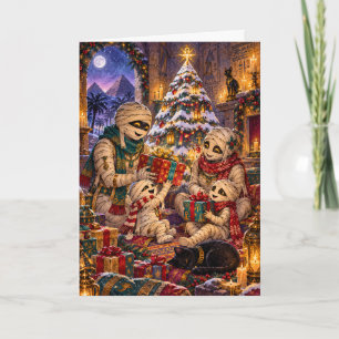 Cute Mummy Family Christmas Egyptian Creepmas Holiday Card