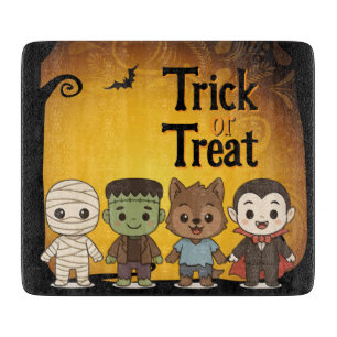 Cute mummy, Frankenstein, Dracula, werewolf    Cutting Board