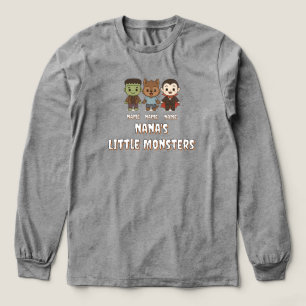 Cute mummy, Frankenstein, Dracula, werewolf Tri-Blend Shirt