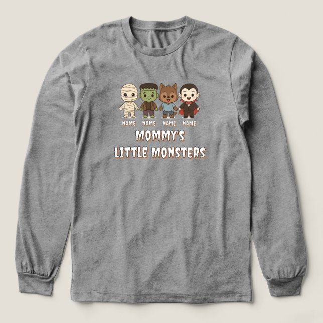 Cute mummy, Frankenstein, Dracula, werewolf    Tri-Blend Shirt (Design Front)